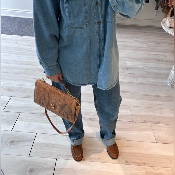 Vintage Pierre Cardin Croc leather shoulder handbag purse - Picture 2 of 10